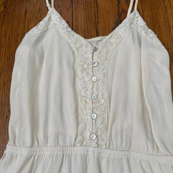 Cream Lace Romper with Lace Trim - Size S/M - Picture 3 of 7